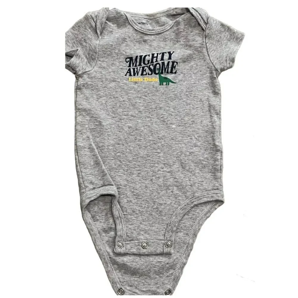 NWT Carter's Infant Boys Dinosaur Outfits Bodysuit, Shirt & Plaid Short